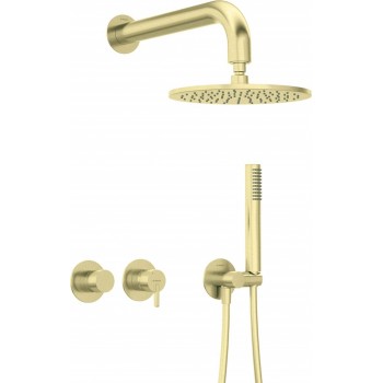 Concealed shower set with overhead shower - with horizontal mixer