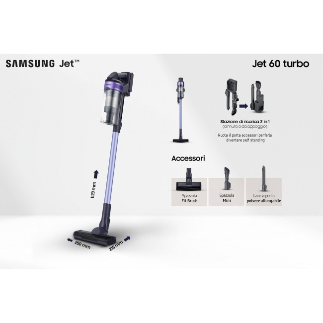 Samsung VS15A6031R4 Stick vacuum Battery Dry Bagless 0.8 L Black Samsung VS15A6031R4 Stick vacuum Battery Dry Bagless 0.8 L Black