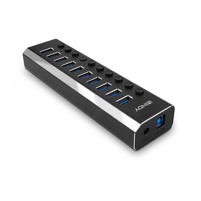 Lindy 10 Port USB 3.0 Hub with On/Off Switches Lindy 10 Port USB 3.0 Hub with On/Off Switches