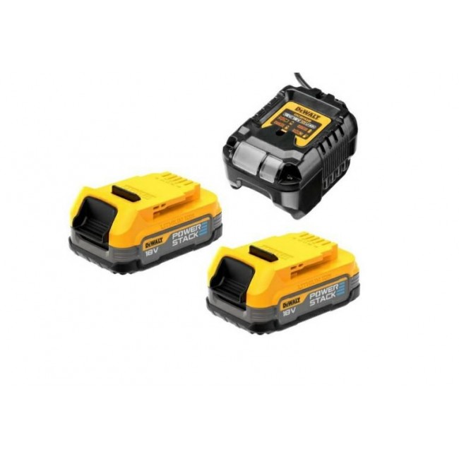 DEWALT AKUMULATOR 18V 1,7Ah POWERSTACK 2szt. + ADOWARKA DCB1102