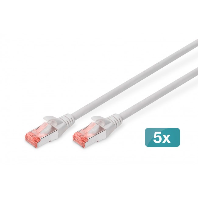 Digitus CAT 6 S/FTP patch cable, 5 pieces