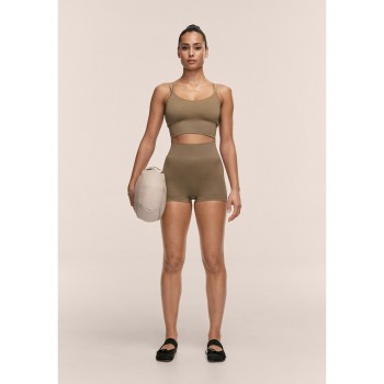 Legginsy treningowe damskie CASALL Shiny Seamless Rib Hotpants kolor zielony - S