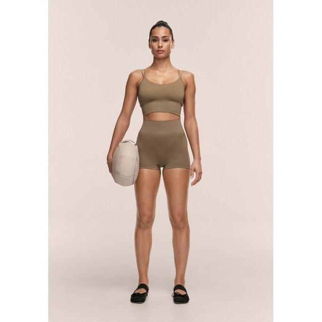 Legginsy treningowe damskie CASALL Shiny Seamless Rib Hotpants kolor zielony - S Legginsy treningowe damskie CASALL Shiny Seamless Rib Hotpants kolor zielony - S