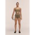 Legginsy treningowe damskie CASALL Shiny Seamless Rib Hotpants kolor zielony - S