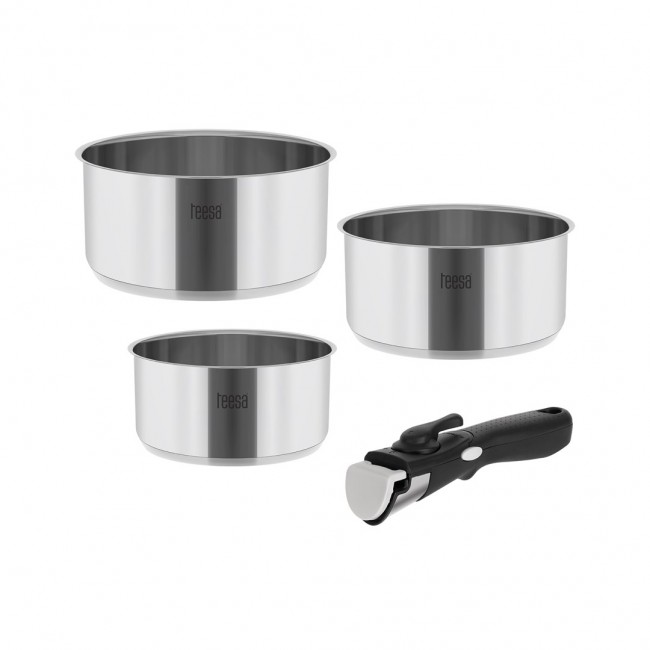 Cookware set with detachable handle TEESA COOK EXPERT SINGLE HAND