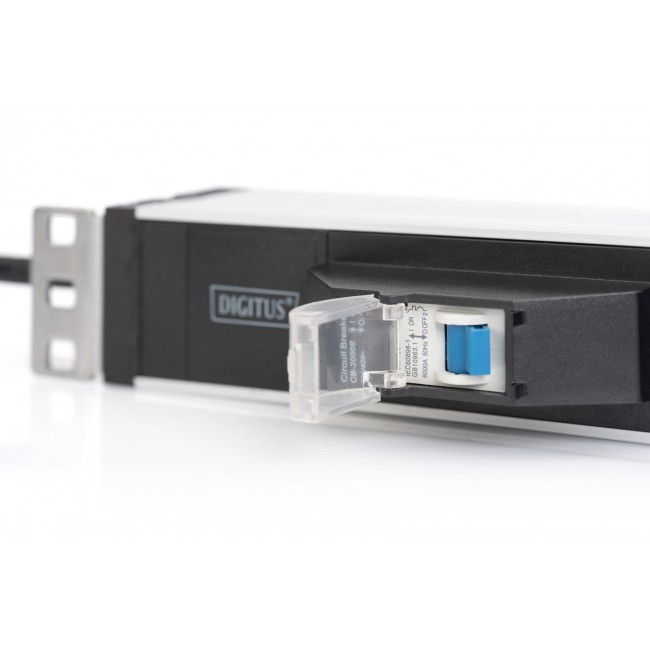 Digitus Aluminum Outlet Strip, 6 safety outlets with circuit breaker