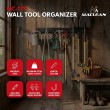 Maclean Wall-Mounted Tool Organizer, steel, max. load 228 kg, width 1222 mm, MC-179 Maclean Wall-Mounted Tool Organizer, steel, max. load 228 kg, width 1222 mm, MC-179