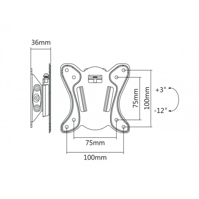 Maclean MC-715 Small TV Bracket Wall Mount for TV Monitor 13-27