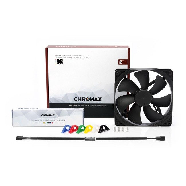 Noctua NF-A14 PWM chromax.black.swap Computer case Fan 14 cm Noctua NF-A14 PWM chromax.black.swap Computer case Fan 14 cm