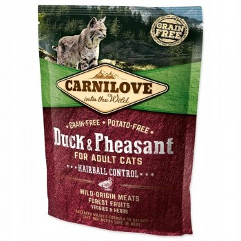 CARNILOVE Cat Hairball Control Duck and Pheasant - dry cat food - 400 g