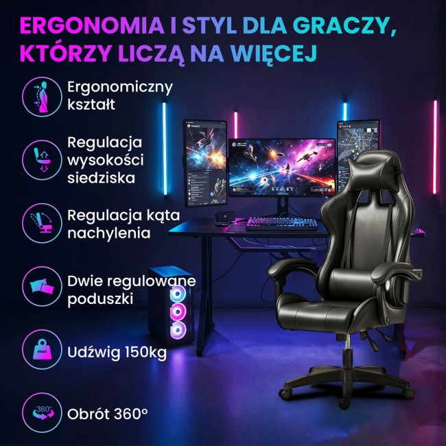 Extralink Gaming | Gaming Chair | office, rotary, bucket, black, G-524 Extralink Gaming | Gaming Chair | office, rotary, bucket, black, G-524
