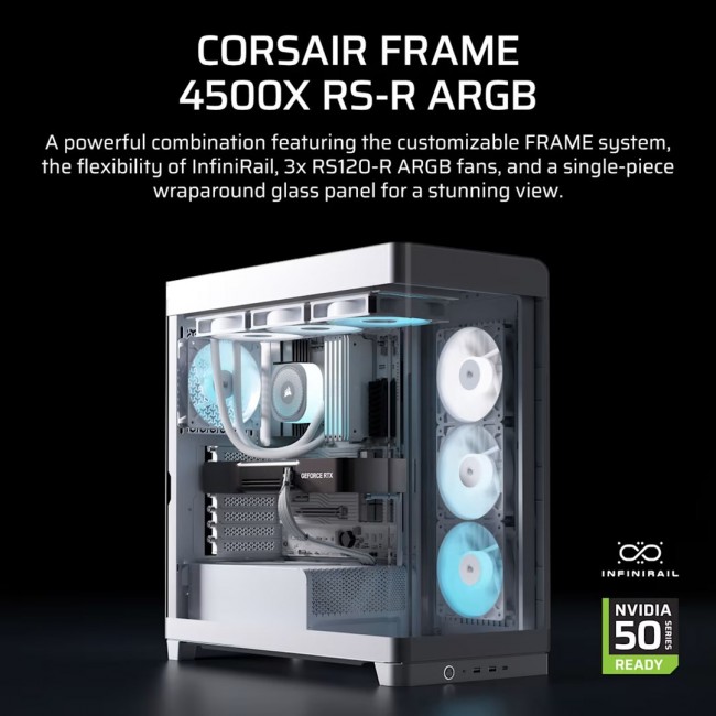 Corsair 4500X RS-R ARGB Tempered Glass Mid-Tower, White Midi Tower Corsair 4500X RS-R ARGB Tempered Glass Mid-Tower, White Midi Tower