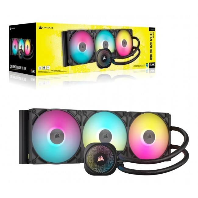 Corsair iCUE LINK TITAN 420 RX RGB Processor All-in-one liquid cooler 14 cm Black 1 pc(s)