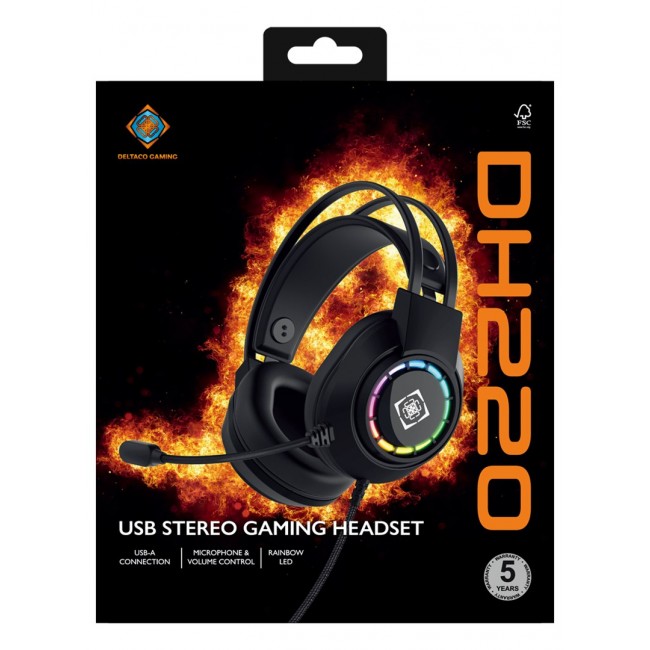 Deltaco Gaming GAM-168 headphones/headset Wired Head-band USB Type-A Black Deltaco Gaming GAM-168 headphones/headset Wired Head-band USB Type-A Black