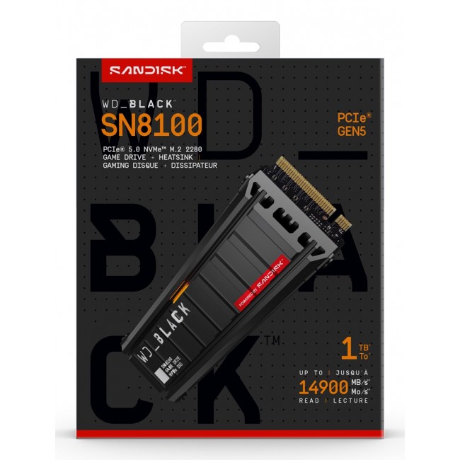 Western Digital Black WD_BLACK SN8100 NVMe SSD POWERED BY SANDISK 1 TB, [With Heatsink]
