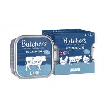 BUTCHER'S Original Junior Mega pack mix Pate - wet dog food - 4 x 150g