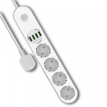 Colorway CW-CHE44W power extension 2 m 4 AC outlet(s) Indoor White