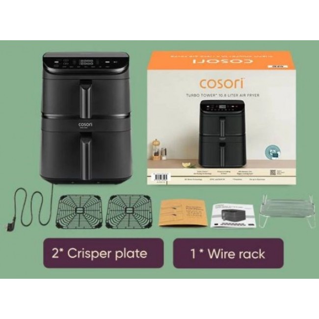 Cosori CAF-DC121 Double 10.8 L Stand-alone Hot air fryer Black Cosori CAF-DC121 Double 10.8 L Stand-alone Hot air fryer Black