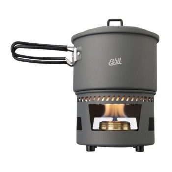 ESBIT Cookset with alcohol burner Pot 1.5 L Aluminium, Black