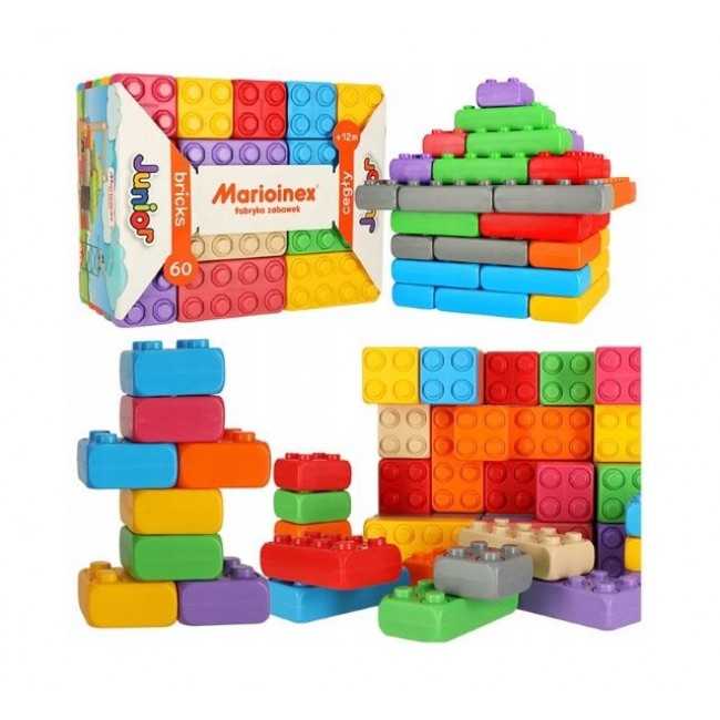 Marioinex Junior Brick Building Blocks, 60 pieces