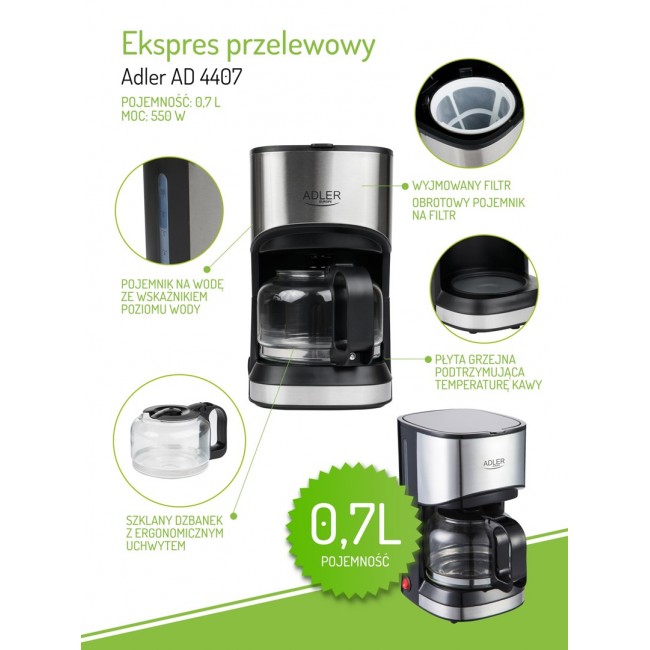 Adler AD 4407 coffee maker Semi-auto Drip coffee maker