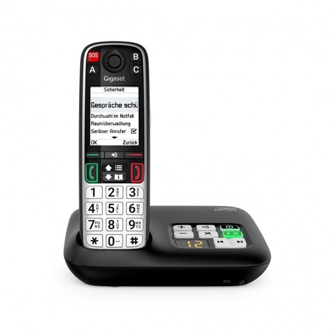 Gigaset EASY 500A Analog/DECT telephone Caller ID Black, Silver