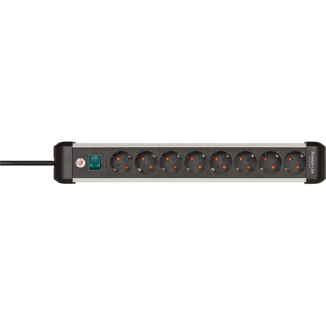 Brennenstuhl 1391030800 power extension 3 m 8 AC outlet(s) Indoor Black, Silver