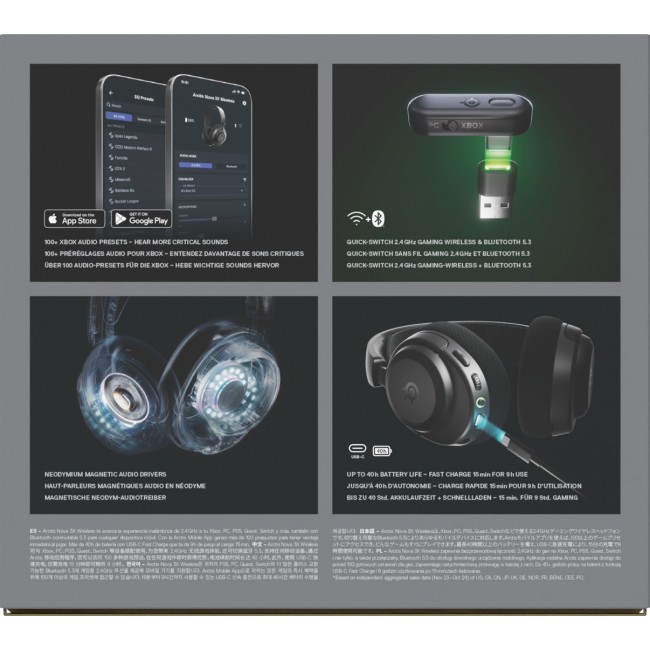 Steelseries Arctis Nova 3X Wireless, Black