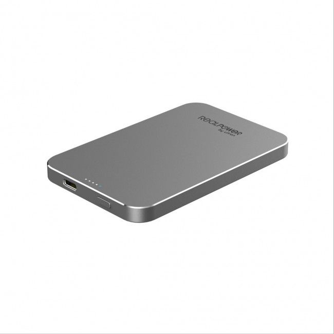 RealPower PB-5000 Mag Lithium Polymer (LiPo) 5000 mAh Wireless charging Grey