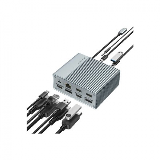 HYPER HDG212B laptop dock/port replicator Docking USB 3.2 Gen 2 (3.1 Gen 2) Type-C Silver HYPER HDG212B laptop dock/port replicator Docking USB 3.2 Gen 2 (3.1 Gen 2) Type-C Silver