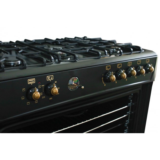 Ravanson KWGE-K90-6 TOP CHEF cooker Freestanding cooker Electric Gas Black Ravanson KWGE-K90-6 TOP CHEF cooker Freestanding cooker Electric Gas Black
