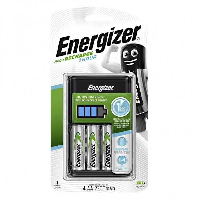 Energizer Ni-MH Battery Charger 1 hour + 4 x R6/AA 2300 mAh Energizer Ni-MH Battery Charger 1 hour + 4 x R6/AA 2300 mAh