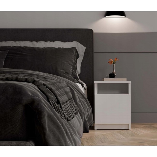 GALAX 30/1D WHITE BEDSIDE TABLE