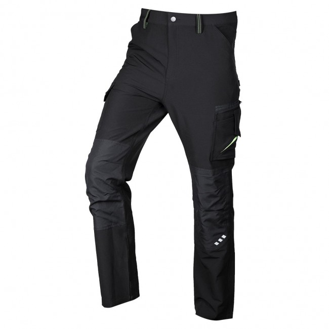 Mix&Match work trousers, 4-way stretch, black-green, size M Mix&Match work trousers, 4-way stretch, black-green, size M