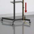 Maclean TV stand / cart, camera shelf, on wheels, 37-70