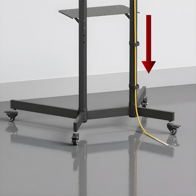 Maclean TV stand / cart, camera shelf, on wheels, 37-70
