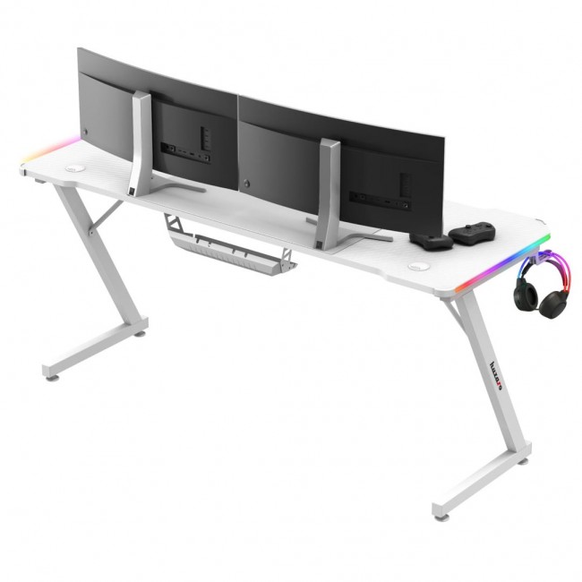 Huzaro Hero 4.8 White RGB - gaming desk Huzaro Hero 4.8 White RGB - gaming desk