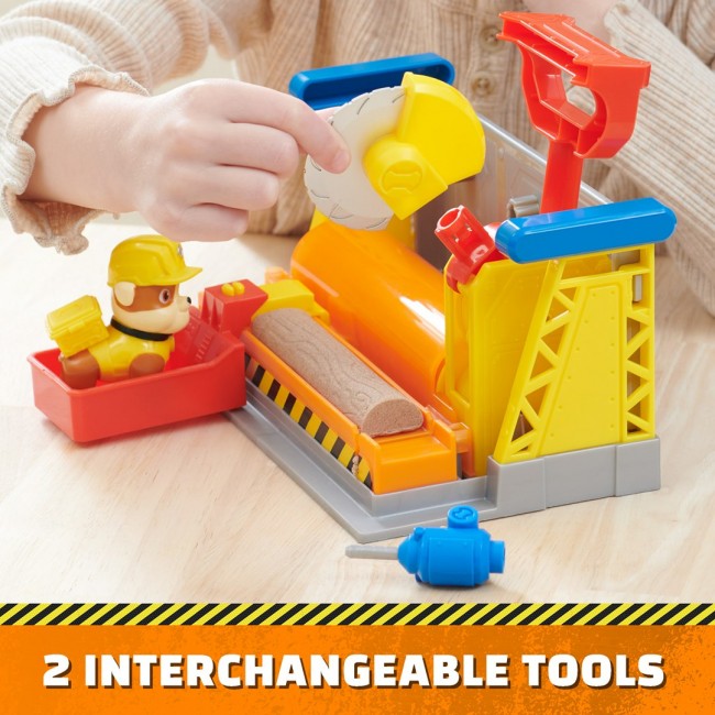 Rubble & Crew, Rubble s Workshop Playset, Construction Toys with Kinetic Build-It Sand & Rubble Action Figure, Kids Toys for Boys & Girls Ages 3+ Rubble & Crew, Rubble s Workshop Playset, Construction Toys with Kinetic Build-It Sand & Rubble Action Figure, Kids Toys for Boys & Girls Ages 3+