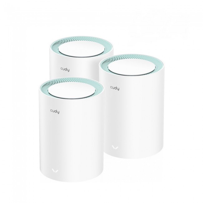 Cudy M1300 3-PACK mesh wi-fi system Dual-band (2.4 GHz / 5 GHz) Wi-Fi 5 (802.11ac) White 1 Internal Cudy M1300 3-PACK mesh wi-fi system Dual-band (2.4 GHz / 5 GHz) Wi-Fi 5 (802.11ac) White 1 Internal