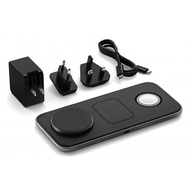 Satechi Qi2 Trio Smartwatch, Headphones, Smartphone Grey USB Wireless charging Indoor