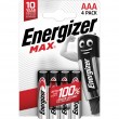 ENERGIZER BATTERIES ALKALINE MAX AAA LR03, 4 PIECES, ECO PACKAGING ENERGIZER BATTERIES ALKALINE MAX AAA LR03, 4 PIECES, ECO PACKAGING