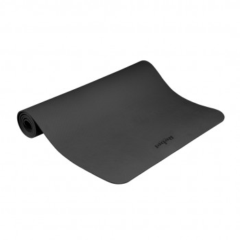 Mata gimnastyczna do wicze joga, pilates, fitness, 200x90cm, grubo 1cm, materia TPE, czarna, REBEL ACTIVE