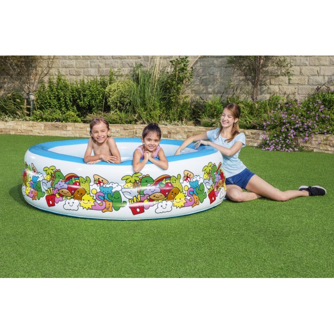 Bestway Inflatable Play Pool - 3-Ring - 1.96m x H53cm Bestway Inflatable Play Pool - 3-Ring - 1.96m x H53cm