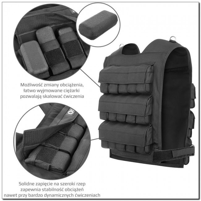 HMS Fitness KTO30 weighted vest Steel Black HMS Fitness KTO30 weighted vest Steel Black