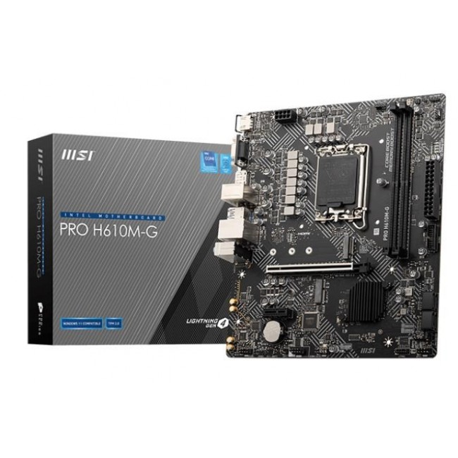 MSI PRO H610M-G motherboard Intel H610 LGA 1700 micro ATX MSI PRO H610M-G motherboard Intel H610 LGA 1700 micro ATX