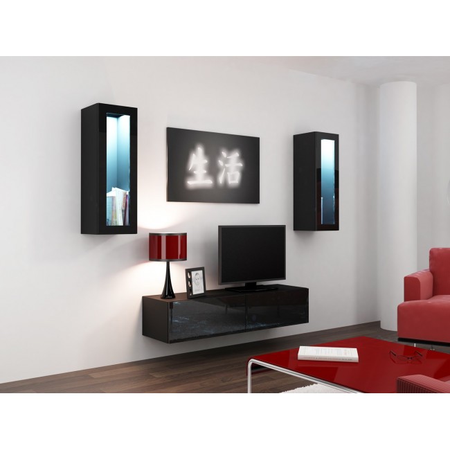 Cama TV stand VIGO 140 30/140/40 black/black gloss