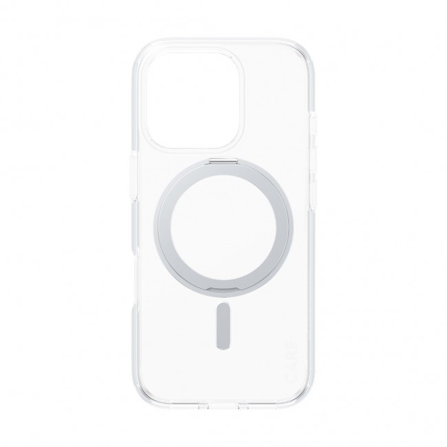 PanzerGlass CARE by Feature Case Transparent w. Silver Kickstand & MagSafe iPhone 16 Pro