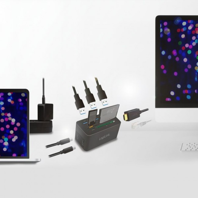 LogiLink UA0370 laptop dock/port replicator Wired USB 3.2 Gen 1 (3.1 Gen 1) Type-C Black