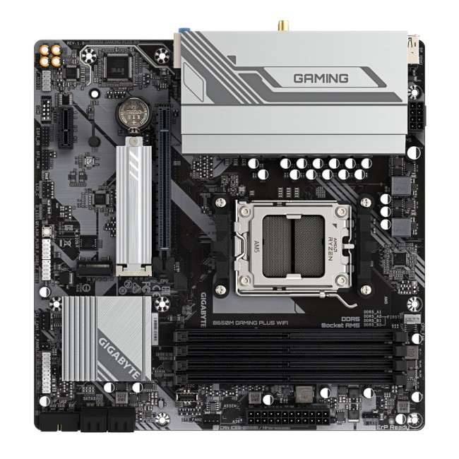 GIGABYTE B650M GAMING PLUS WIFI Motherboard - AMD Ryzen 9000 CPUs, 5+2+2 Phases VRM, up to 8000MHz DDR5, 2xPCIe 4.0 M.2, 2.5GbE LAN, WIFI 6E, USB 3.2 Gen 1