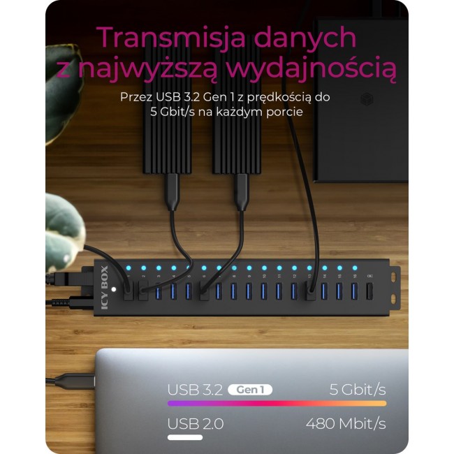 ICY BOX 17-Port Hub with USB 3.2 Gen ICY BOX 17-Port Hub with USB 3.2 Gen